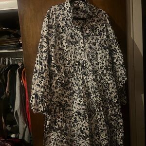 Torrid Black and White Floral Long Sleeve Dress